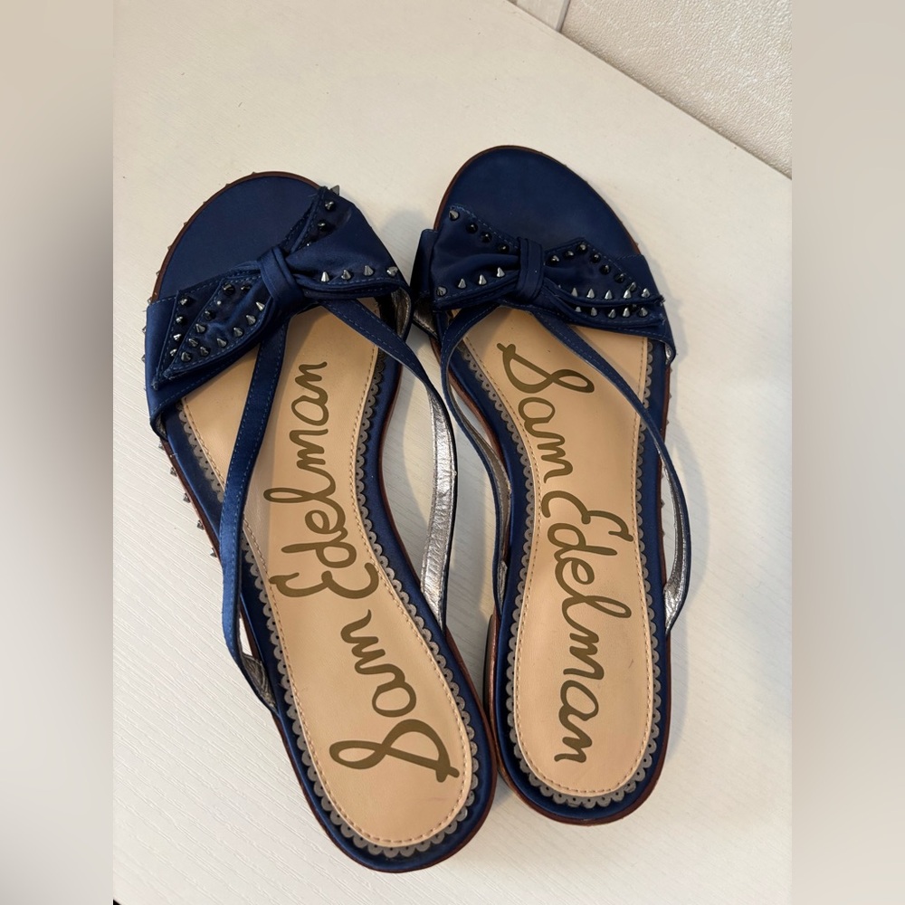 Sam Edelman Women's Blue Bow Sandals